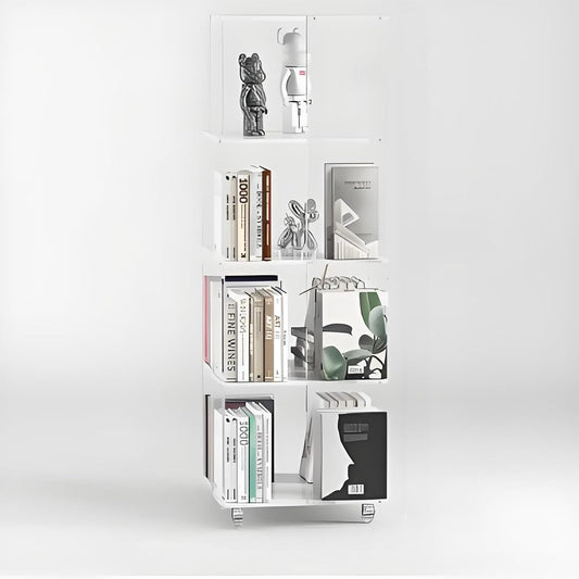 Bookshelf,rotating bookshelf,spinning bookshelf,rotating book shelf,revolving bookcase,Suitable fohorizontal bookshelfr study, living room corner, bedroom, living room, balcony, office(40x40x124cm/15.