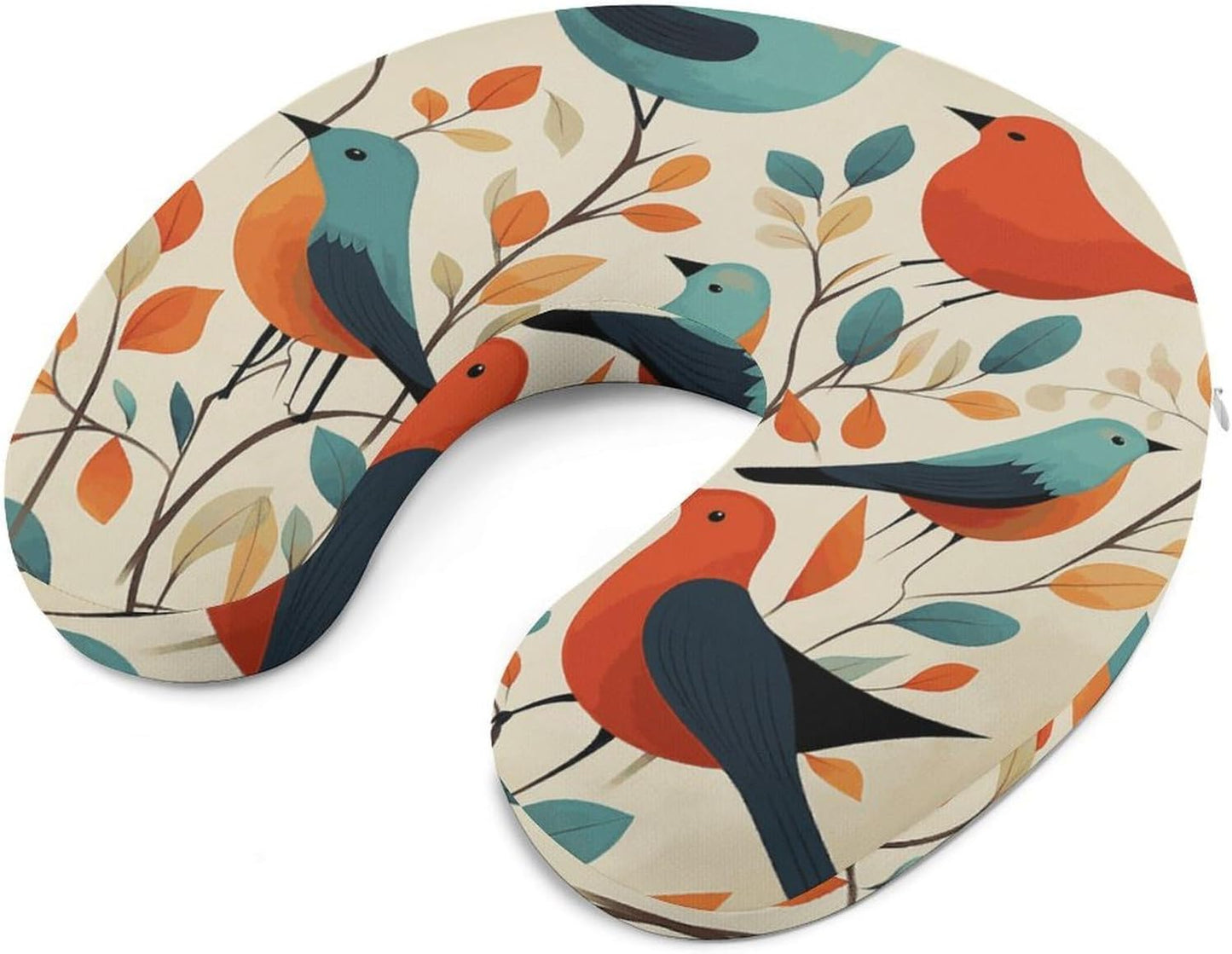 Flock of Birds Neck Pillow Memory Foam U Shaped Pillows Portable Pillows for Shoulder Travel Head Support Pillow with Concealed Zipper for Airplane Car Home Office