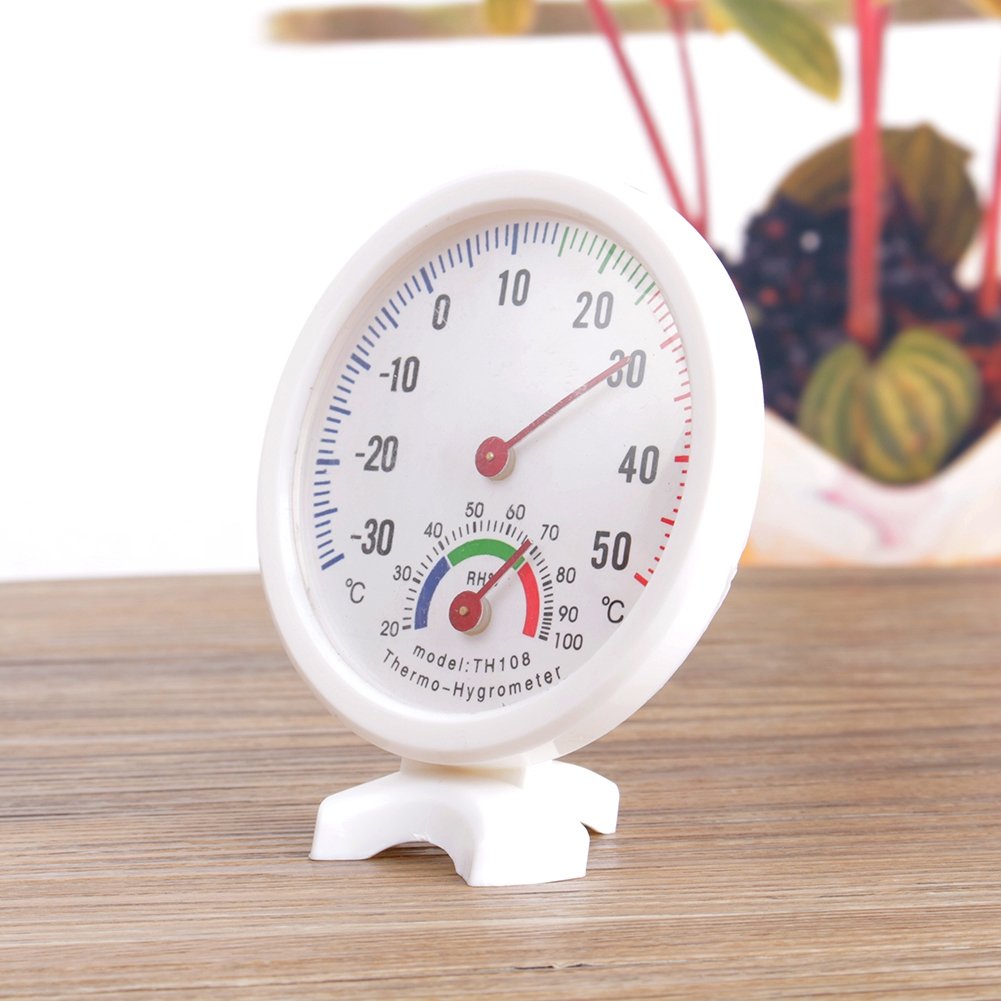 Mini Indoor Thermometer, Indoor Outdoor Hygrometer Analog 2 in 1 Temperature Humidity Monitor Gauge for Home, Room, Outdoor, Offices, Display Mechanical