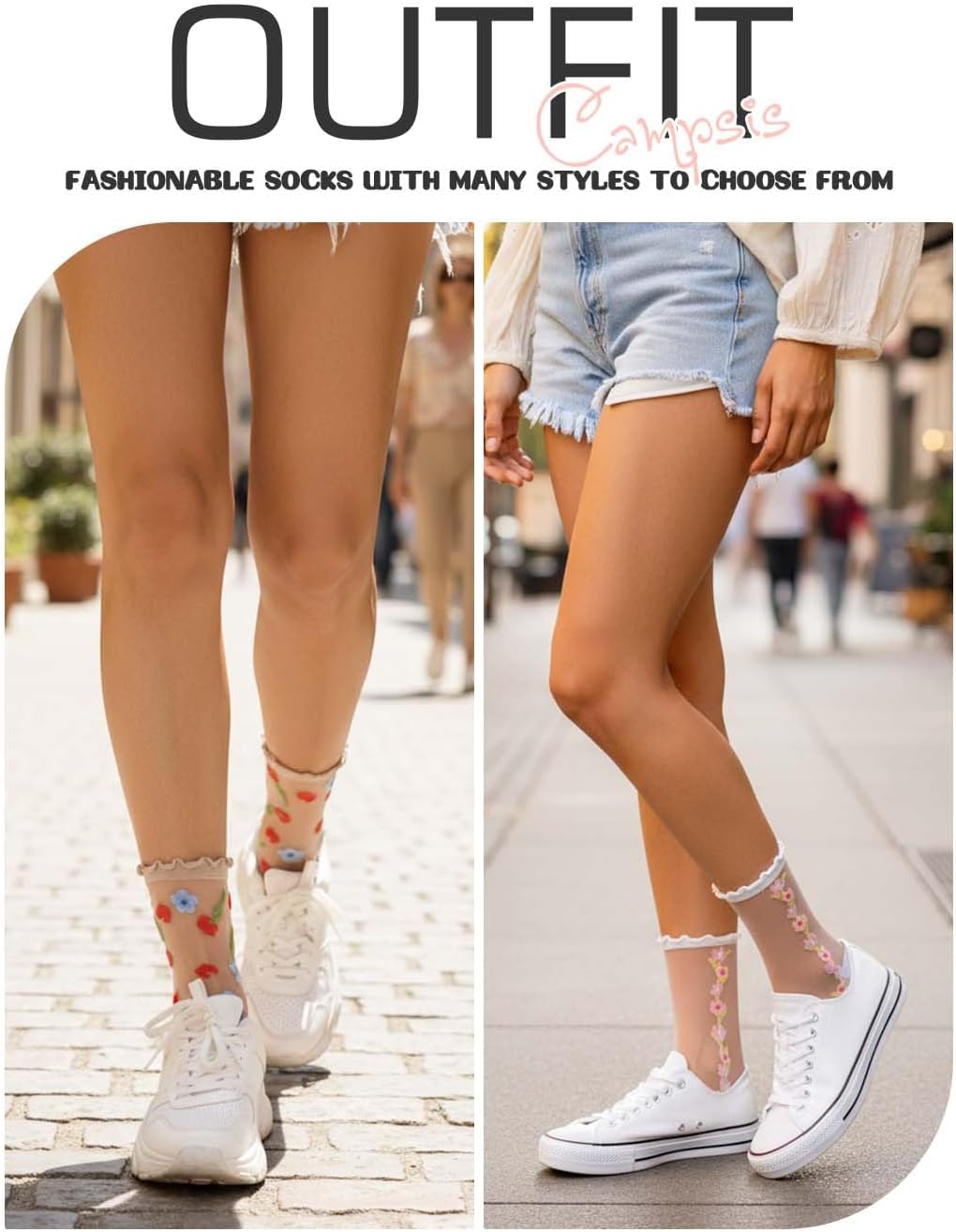 Campsis Women Sheer Socks Sheer Ankle Socks for Women and Girls