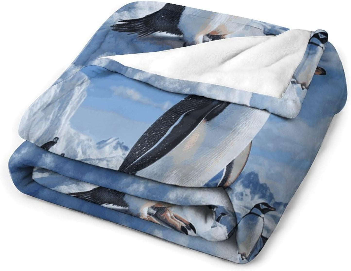 Snow Mountain Penguin Blanket Super Soft Lightweight Throw Blanket Cute Cozy Warm Bed Blanket Decorative Fuzzy Blanket All-Season Home Decor Gift for Sofa Couch Living Room 60"*80"（150 * 200cm）