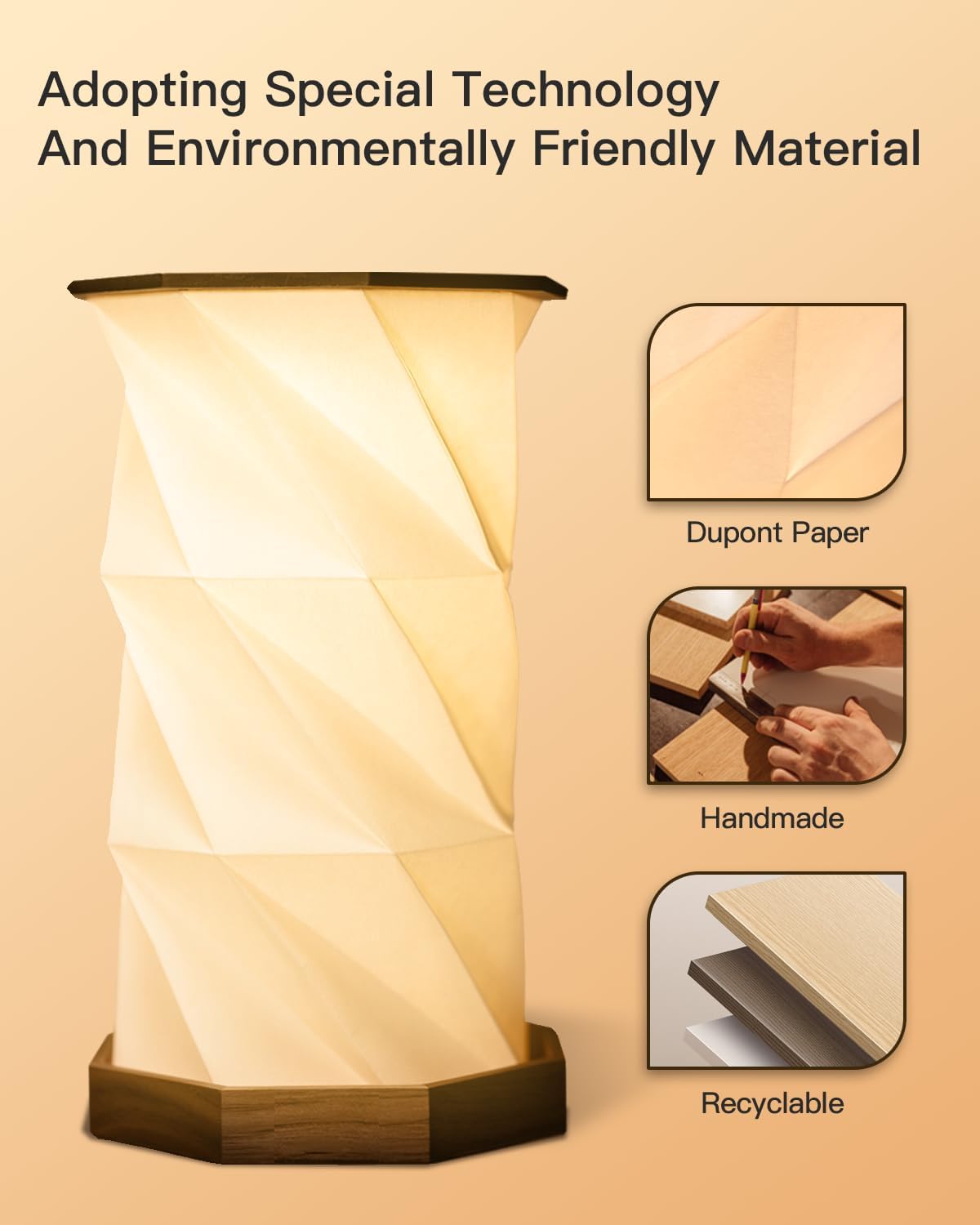 JTT Rechargeable Portable Table Lamp Small Cordless Desk Lamp LED Stepless Dimmable Night Lights Bedside Foldable Paper Lamp for Home Office Bedroom Living Room Travel Camping DIY Painting