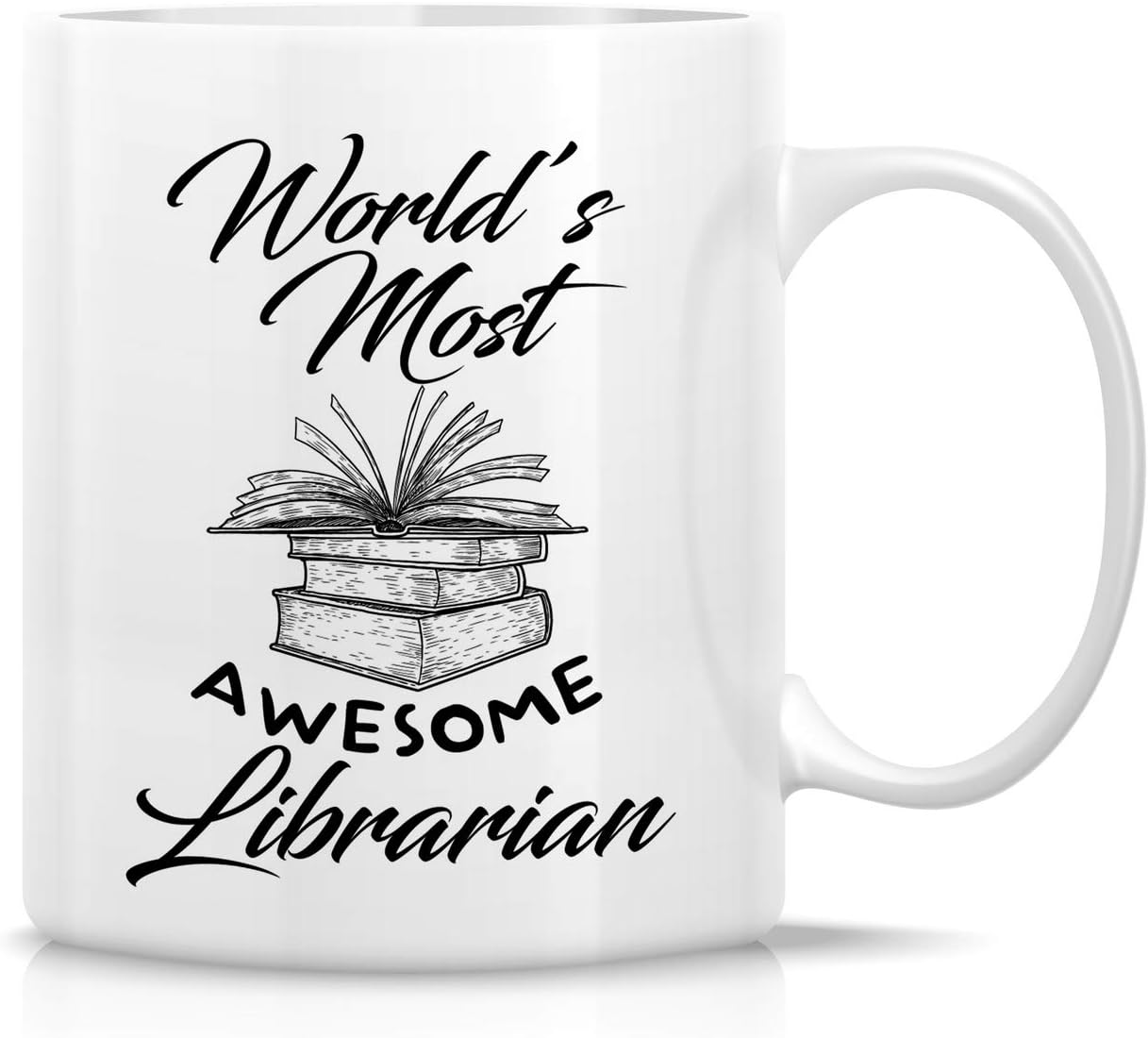 Retreez Funny Mug - World's Most Awesome Librarian 11 Oz Ceramic Coffee Mugs - Funny, Sarcasm, Sarcastic, Motivational, Inspirational birthday gifts for friends, coworkers, siblings, dad or mom