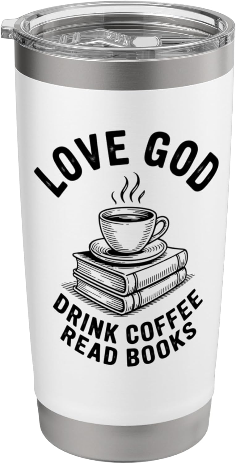 Love God Read Books Lover Coffee Mug Reading Stainless Steel Insulated Tumbler