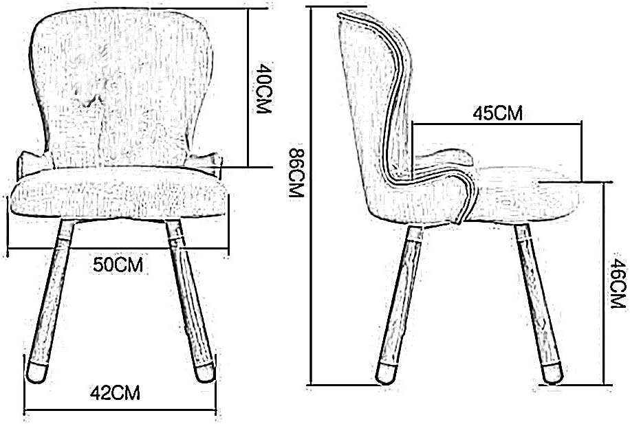 Comfortable Chair Dining Chairs,Cotton Linen Upholstered Lounge Chair Makeup Stool,Accent Side Chairs with Solid Wood Legs(Highly fine-tunable),for Restaurant/Pub/Cafe/Living Room/Hotel/Kitchen Lei