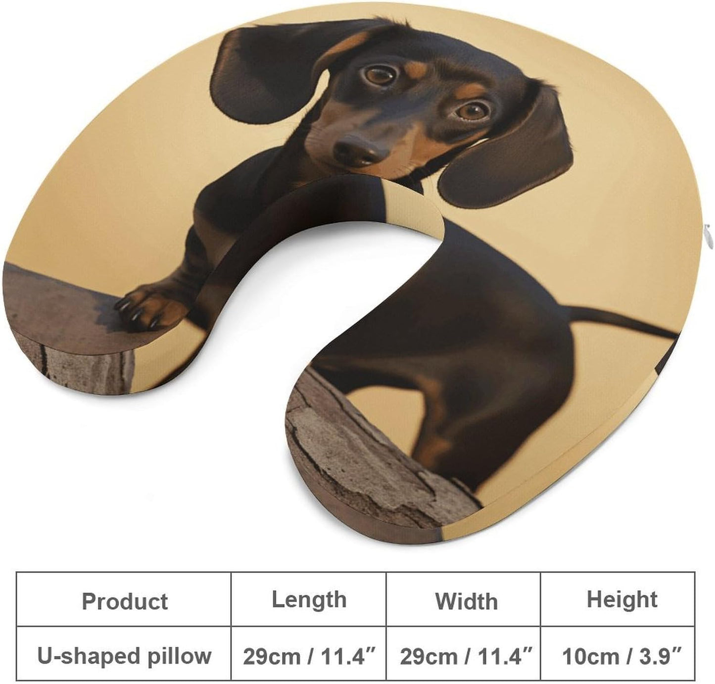 A Cute Dachshund Neck Pillow Memory Foam U Shaped Pillows Portable Pillows for Shoulder Travel Head Support Pillow with Concealed Zipper for Airplane Car Home Office