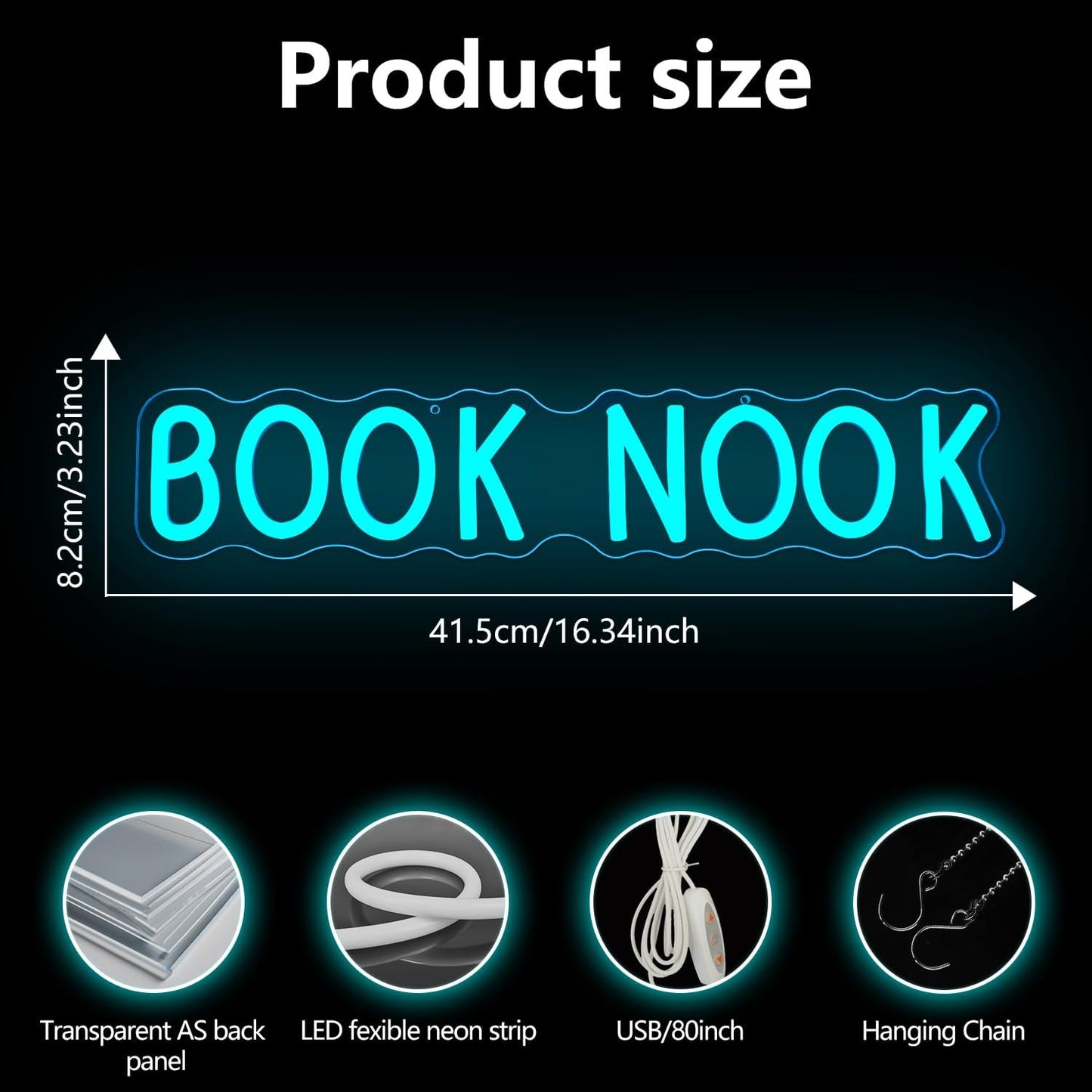 Book Nook Neon Sign Dimmable Reading Neon Light for Library Led Book Themed Decor Reading Corner Light Up Sign Library Lamp for Lover Reader Gifts