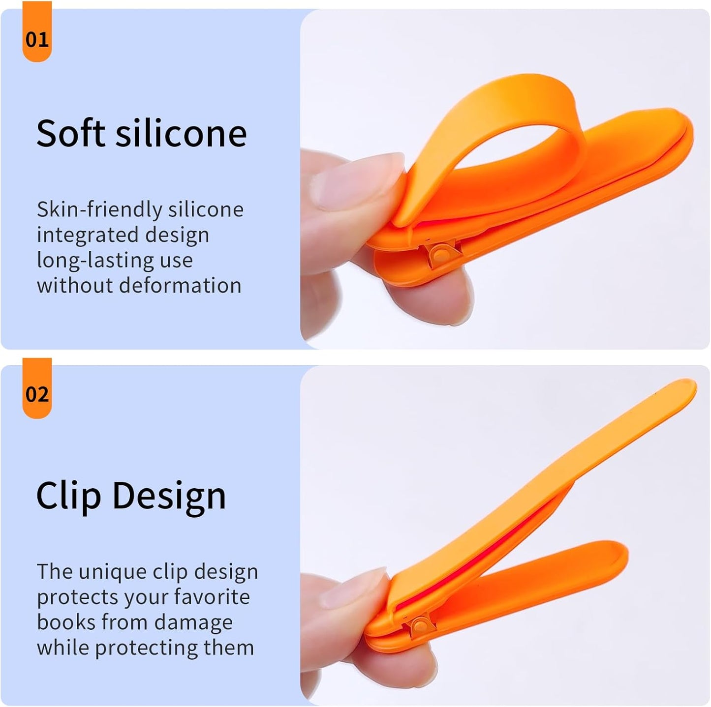 3 Pack Automatic Bookmark, Silicone Page Holder Clips for Reading, Smart Book Marks for Women Men Kids, Unique Reading Accessories and Clever Teacher Book Lovers Gifts