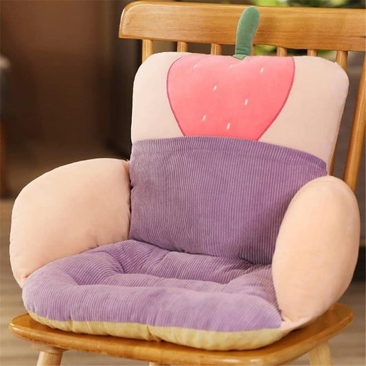 Cartoon Animal Plush Office Chair Cushion Non-Slip Lumbar Support Cushions Soft Comfortable Pillows Student(D,42x40x30cm)