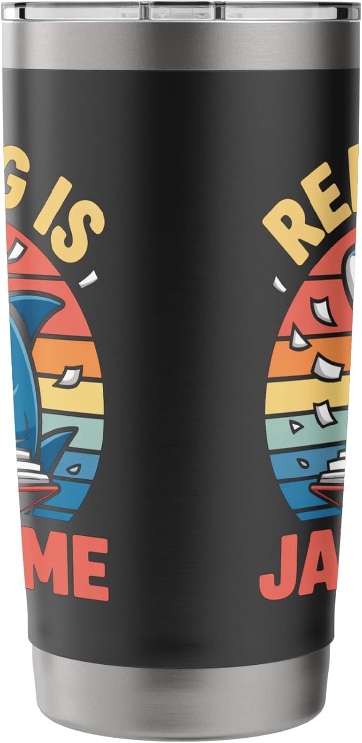 Reading Is Jawsome Shark reading Stainless Steel Insulated Tumbler