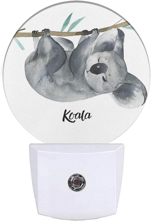 EKOBLA Koala LED Night Light Cute Animal Hanging on Tree Dusk to Dawn Plug-in Nightlights Auto Sensor for Home Indoor Bathroom Hallway Kitchen