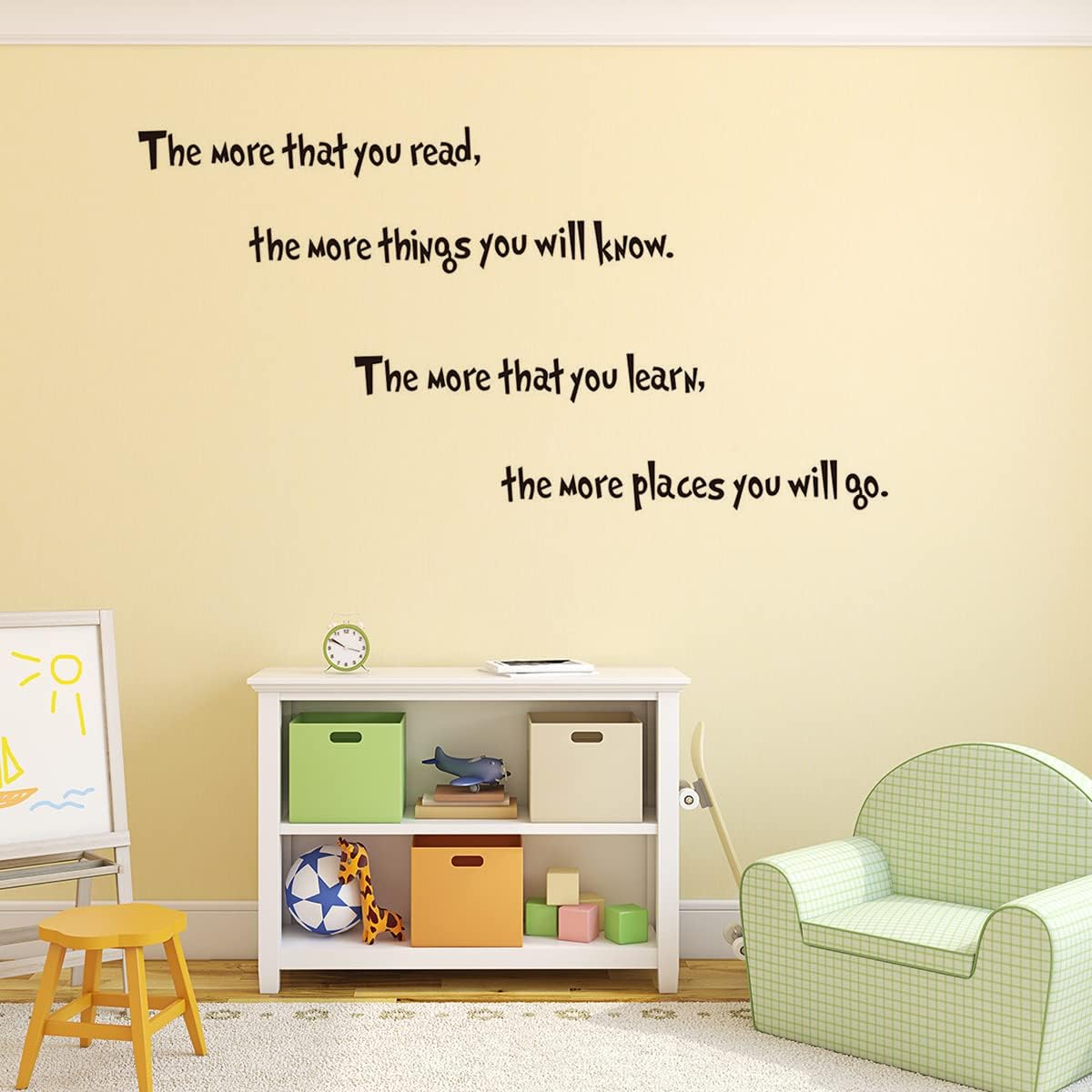 The More That You Read The More Things You Will Know Wall Sticker Art Quote Decals Home Decor (22.4''x11'')