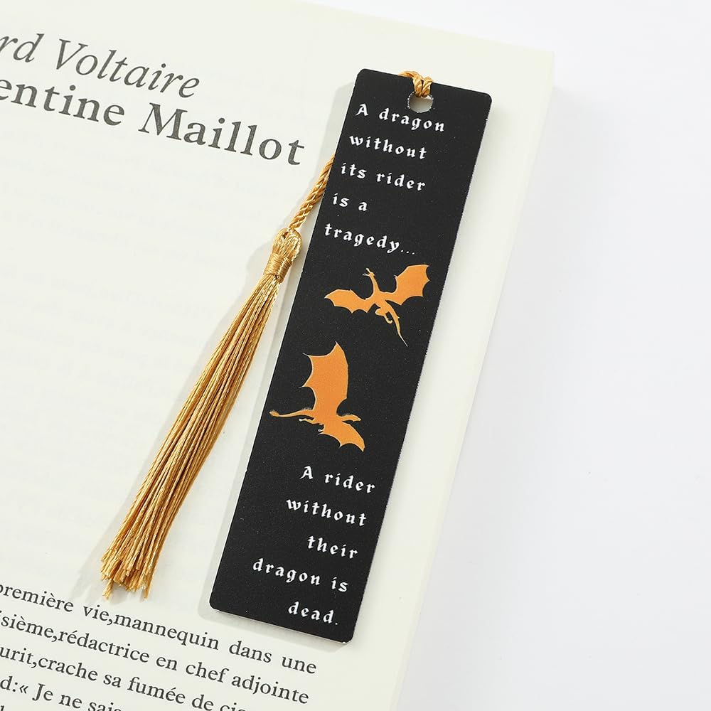 7PCS Fourth Wing Dragon Bookmark Set - Fantasy Dragon Acrylic Bookmarks for 4th Wing Novel Fans Women, Retired, Nurses, Librarians, Tasseled Book Accessories, Page Readers (7PCS-Dragon)