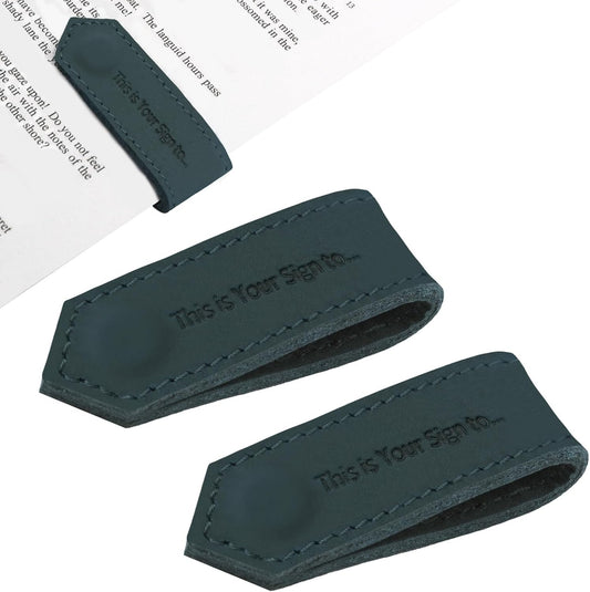 Ringsun Genuine Leather Magnetic Bookmark,Stitched Bookmarks, Multi Functional Book Accessories Gifts for Book Lovers