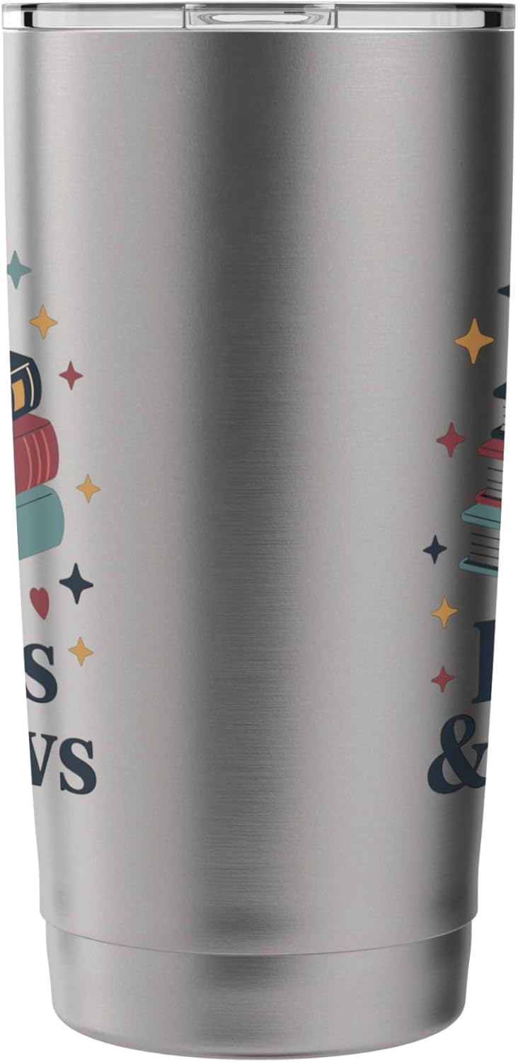 Books And Brews Coffee Reading Lover Club Stainless Steel Insulated Tumbler