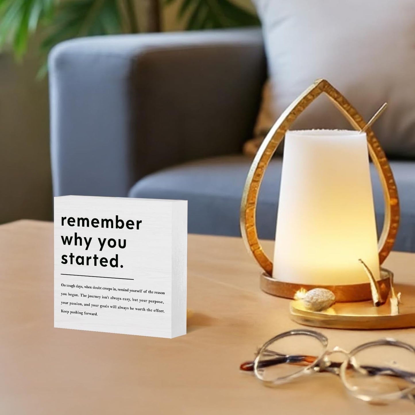 Mental Health Inspirational Quotes Wooden Box Sign,Inspirational Quotes Desk Decor Motivational Wood Block Plaque Signs for Home Office Desk Table Shelf Decor, 5x5 Inch