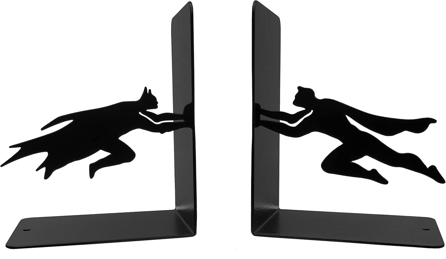 Superheros Decorative Bookends, Book Stopper, Metal Bookends, Book end Holders Book Stopper for Heavy Books Home/Office Decor/Shelves, Children Room Décor (Weight 2.5 Pound/Pair)