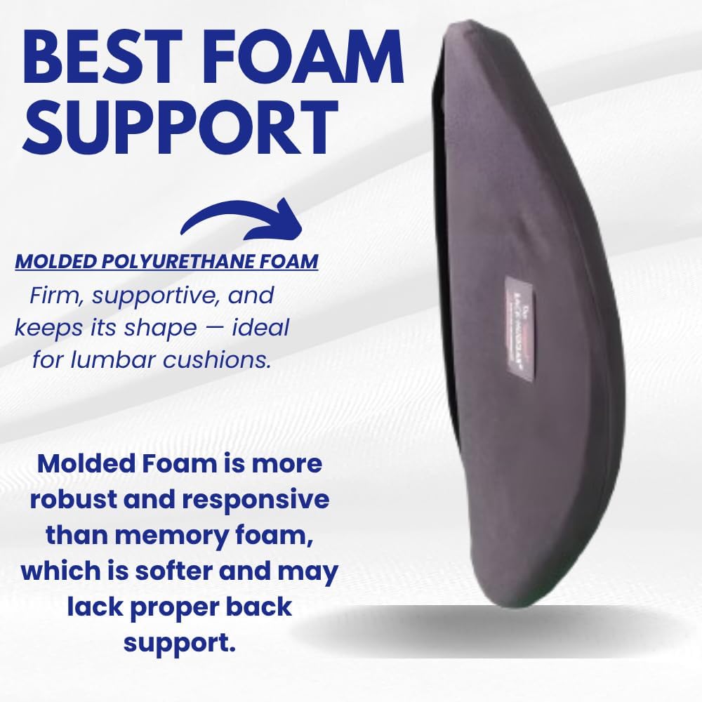 Back-Huggar - Thin - Bucket Seat Style - The Original Lumbar Cushion Black