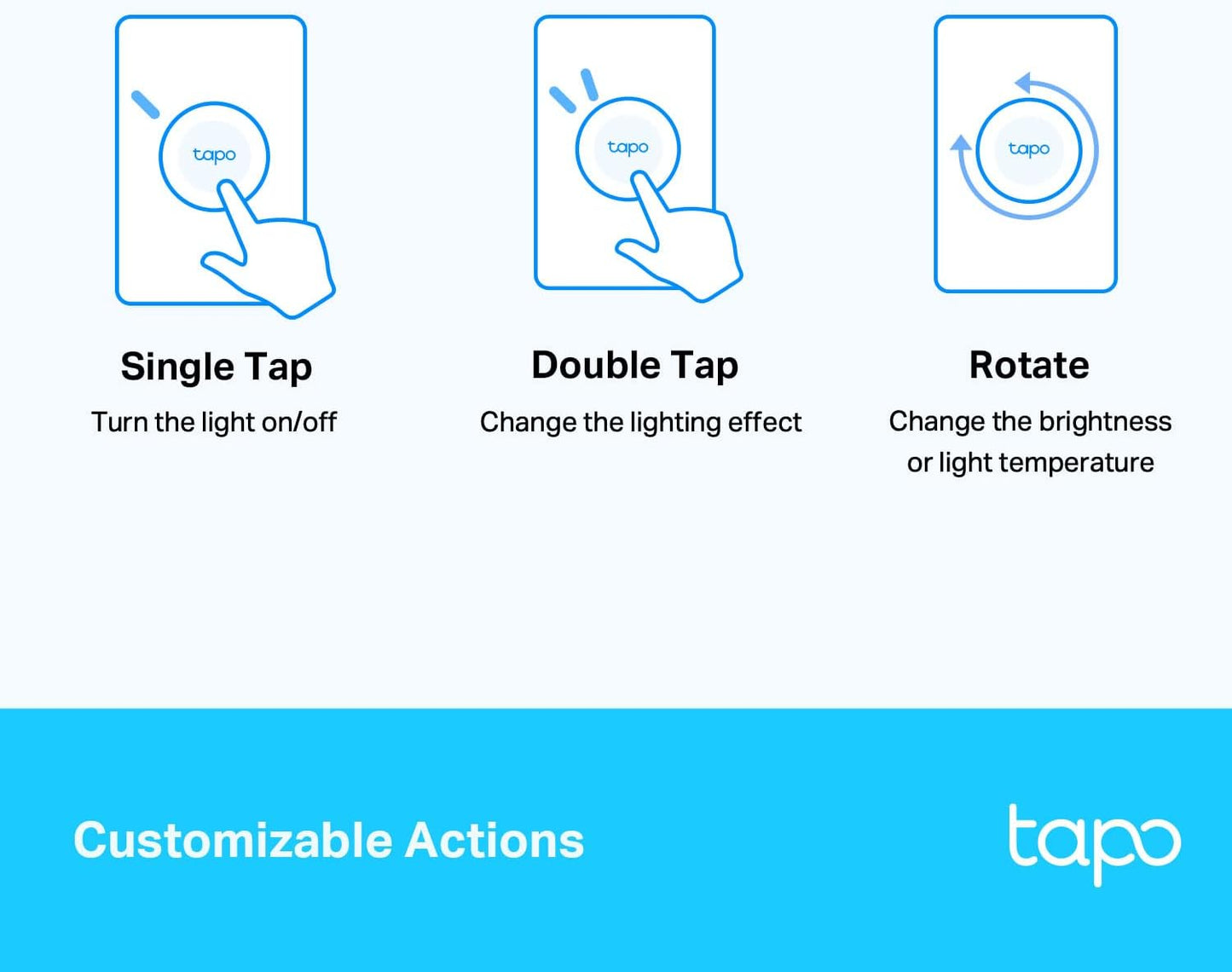 Tapo TP-Link Smart Button | Wireless Remote Dimmer Switch | 3-Way Control | Tap & Rotate HUB Required | 1+ Year Battery Life