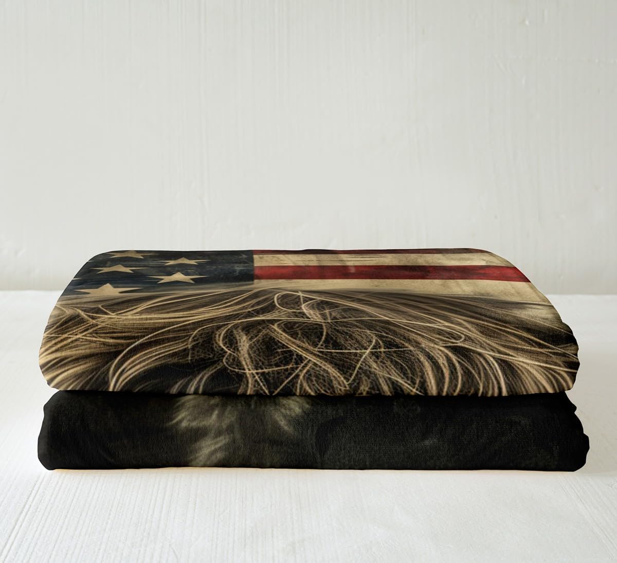 3D Bull Blanket Highland Cow Printed Fleece Blanket Throw,Rustic American Flag Throw Blanket Western Animal Wildlife Sherpa Blanket Geometric Stripe Fuzzy Blanket Kids Boys Teens Room Decor