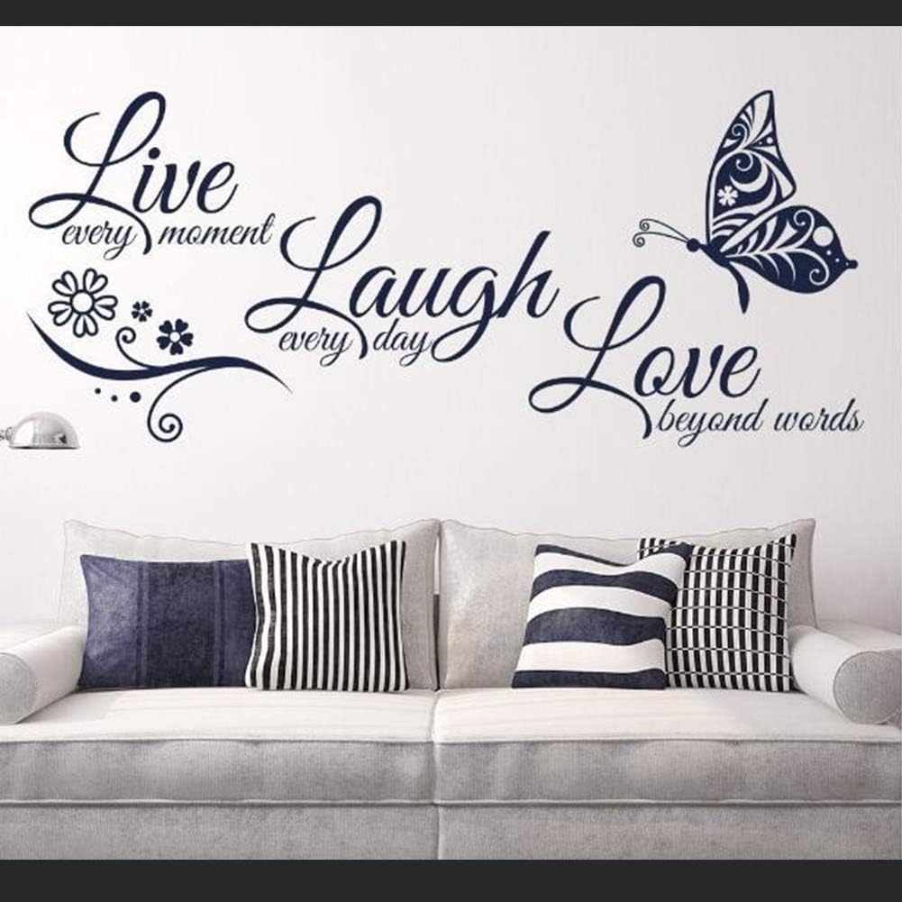 Live Every Moment, Laugh Every Day, Love Silent Wall Stickers, Family Inspirational Wall Stickers, Suitable for Baby Room, Living Room, Art Home Decoration Size 22.8" x 10.6"…