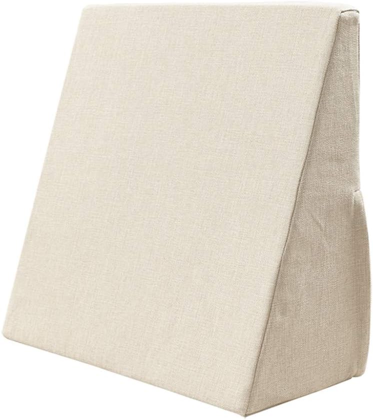 Bed Wedge Pillow Strengthening Sponge for Beds Nappies Daybeds Removable and Washable Cover Perfect for Sleeping Or Reading Leg Elevation Back Support 20 Colours (Beige 50 x 45 x 20 cm)