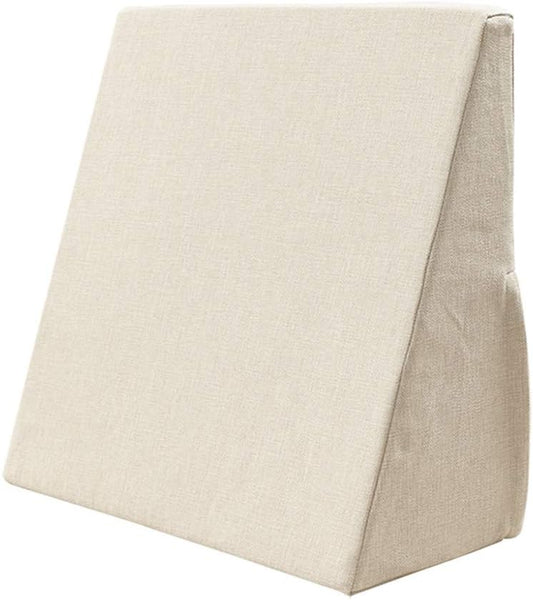 Bed Wedge Pillow Strengthening Sponge for Beds Nappies Daybeds Removable and Washable Cover Perfect for Sleeping Or Reading Leg Elevation Back Support 20 Colours (Beige 50 x 45 x 20 cm)