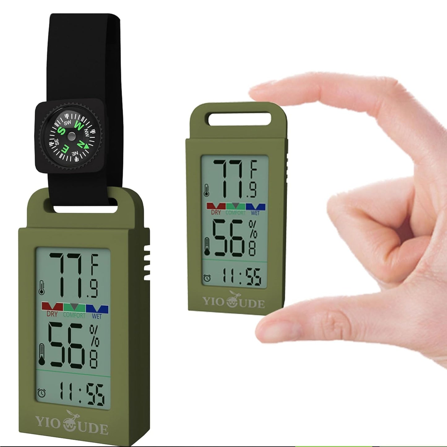 Indoor Outdoor Portable Thermometer Hygrometer with Accurate Temp & Humidity Detection Alarm Compass Crucial for a Comfortable Living Space, Camping, Workshop. Get it Now for a Controlled Environment