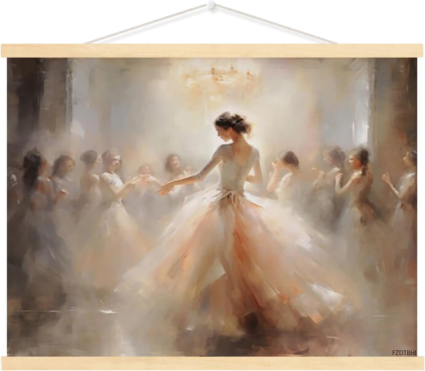 Elegant Vintage Wall Art Framed A Group Of Ballet Poster For Cute Room Decor Ballet Dance Painting Art Canvas Print Picture For Dance Room Home Living Bedroom Decor 12x16inch