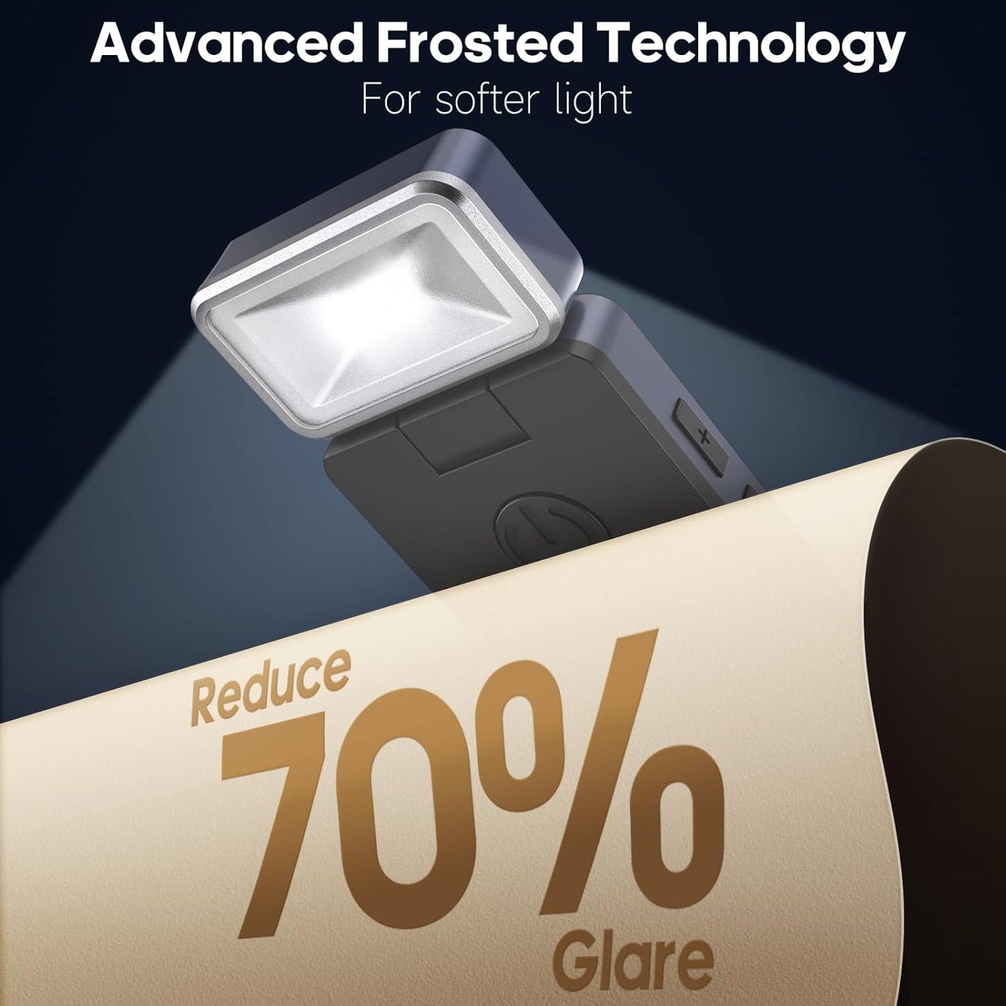 Reading Light, Book Light for Reading in Bed, USB Rechargeable Book Reading Light Clip-on LED Bookmark Lamp with 3 Amber Colors & 5 Brightness Dimmable for Book Lovers, Kids Grey
