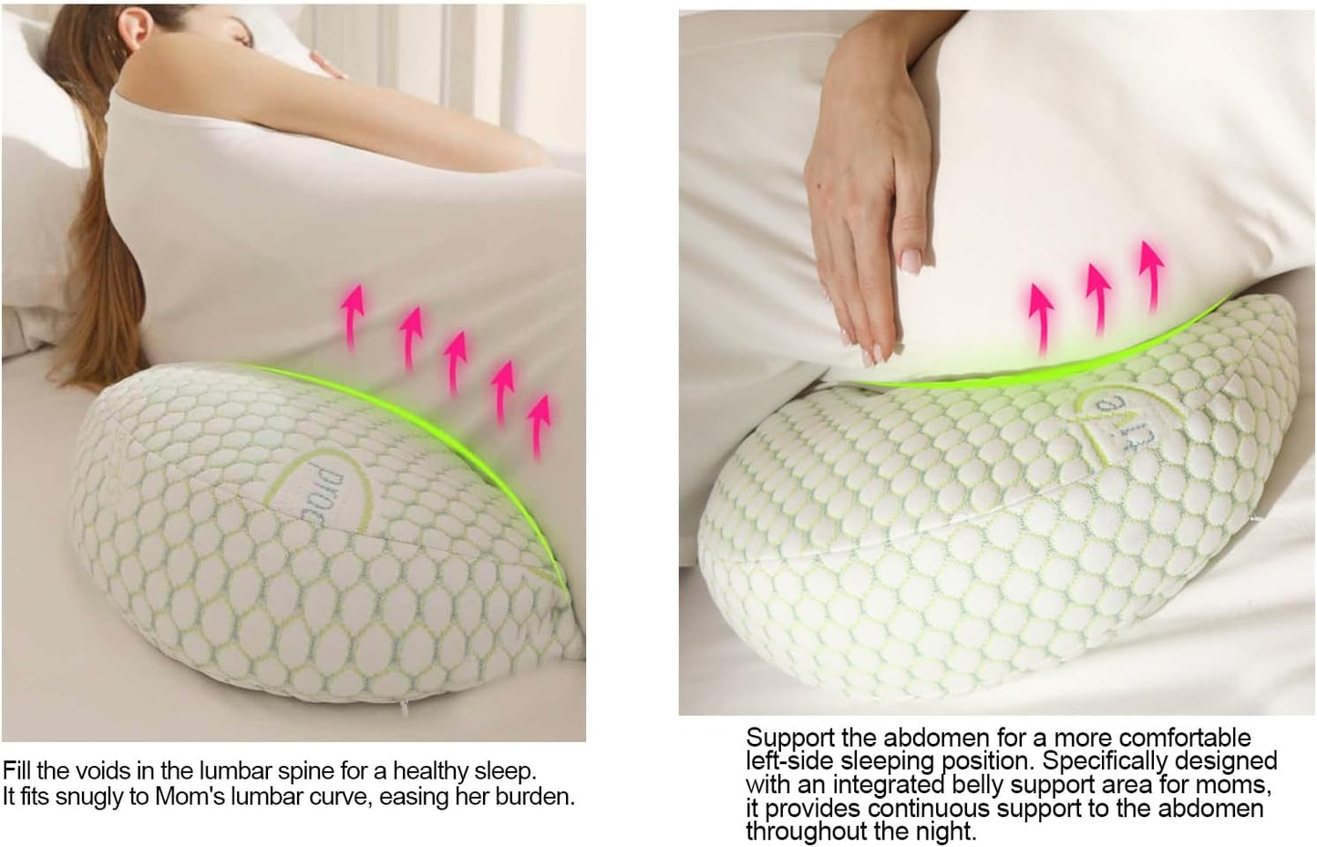 Pregnant Women's Pillows, Side Sleeping, Abdominal Support, Waist Protection, Summer Sweat Non Sticky, Removable and Washable (Gray)