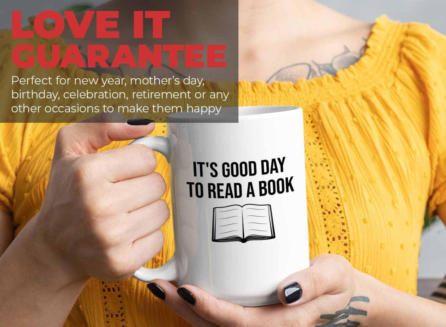 Bubble Hugs Writer Coffee Mug 15oz White - It's good Day to read a book - Reading Book Lover for Bookworm Bibliophile Librarians Author Readers Bookish
