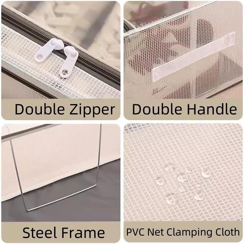 Stackable Shoe Boxes with Clear Lids, 15.8-Inch Boot Storage Bins with Handles for Bedroom Dormitory Under-Bed (3 Pack, 19Qt, 15.8x11.8x6in)