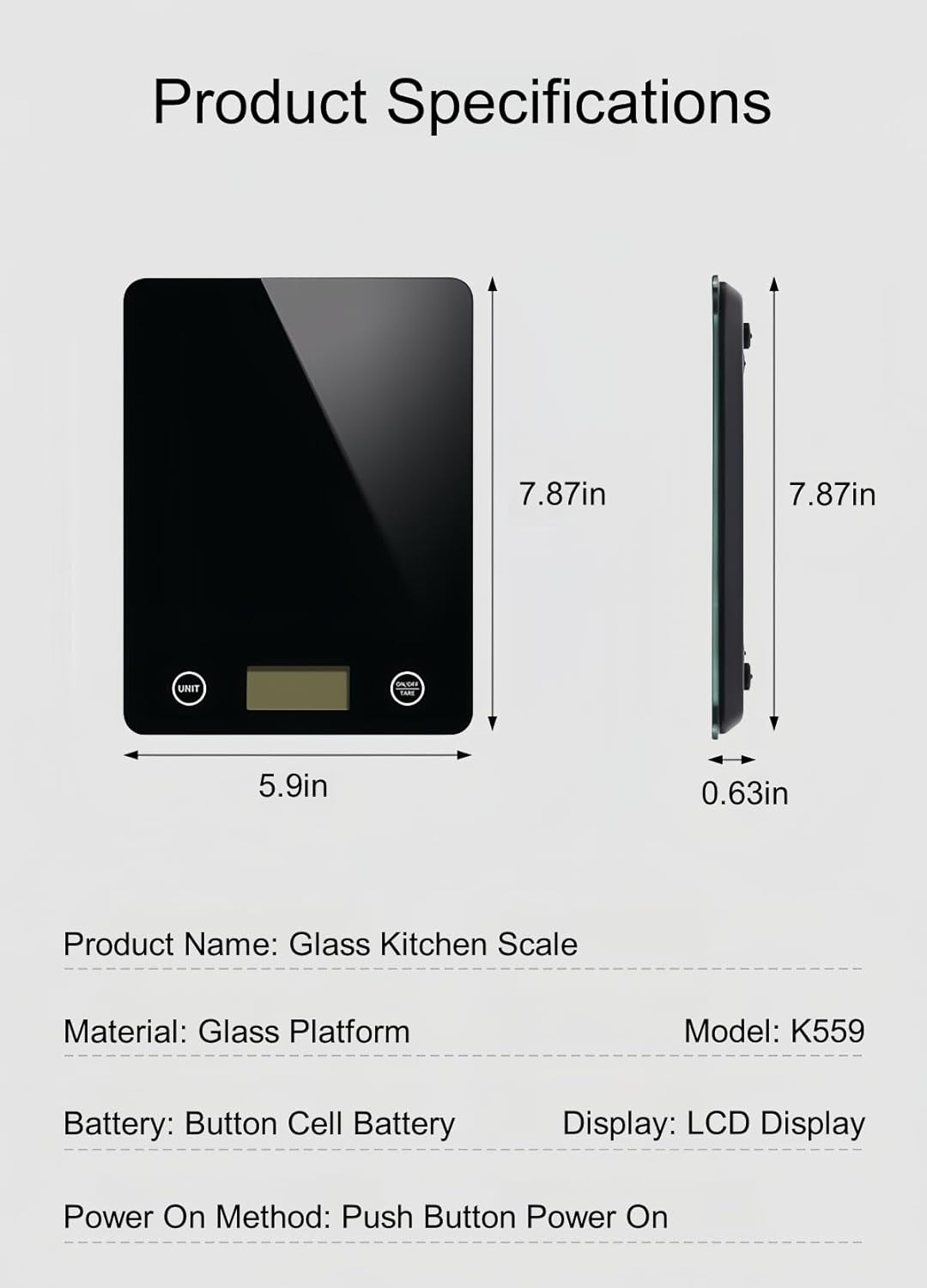 Digital Kitchen Scale, Food Scale with Tempered Glass, Grams and Ounces, 1g High Accuracy for Baking, Cooking, Food (Black Glass)