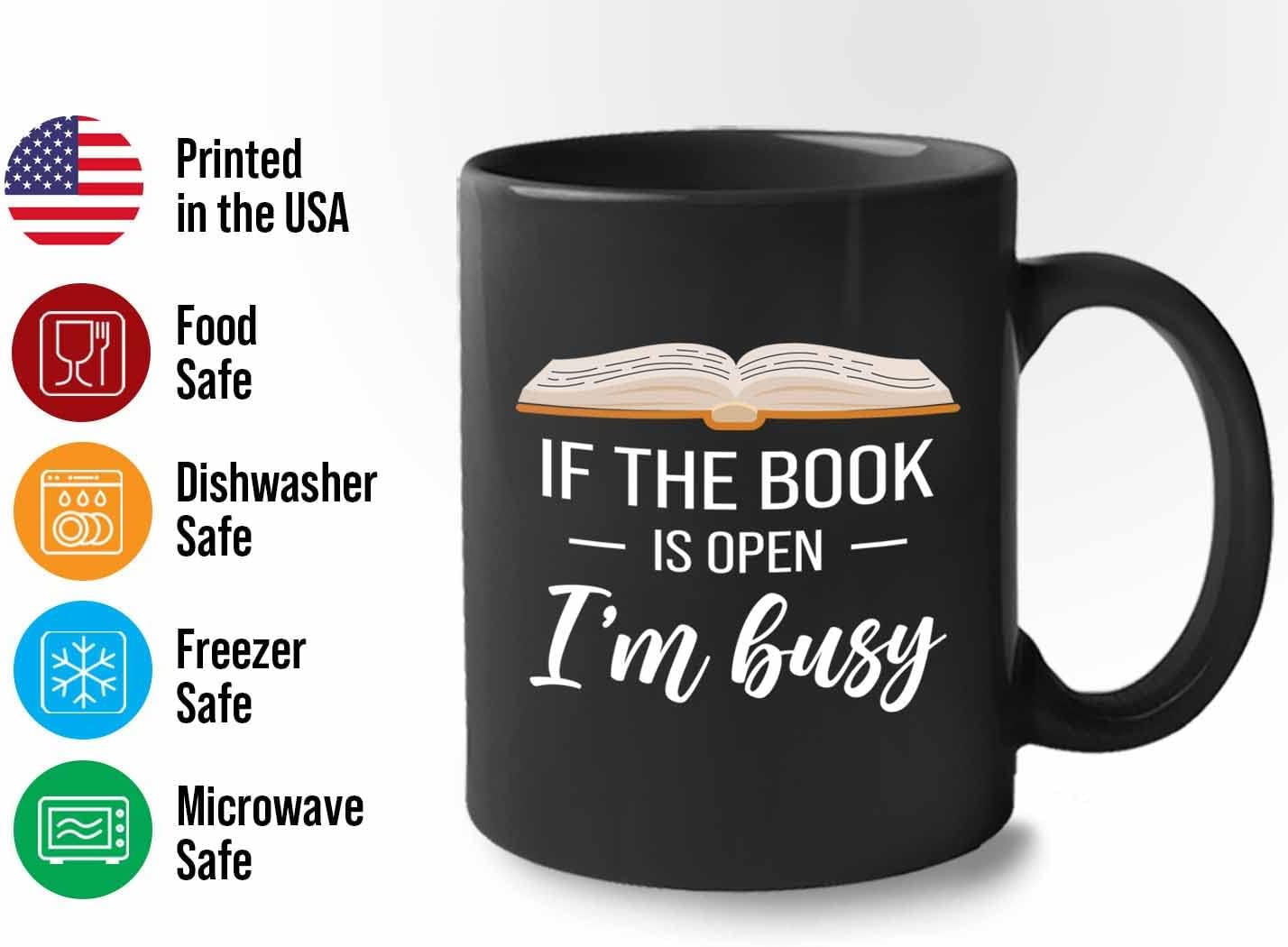 Bubble Hugs Book lovers Coffee Mug 11oz Black - If Book Open - Author Writer Library Library Editor Introvert Lovers Cat Chill Relax Bookworm Reading