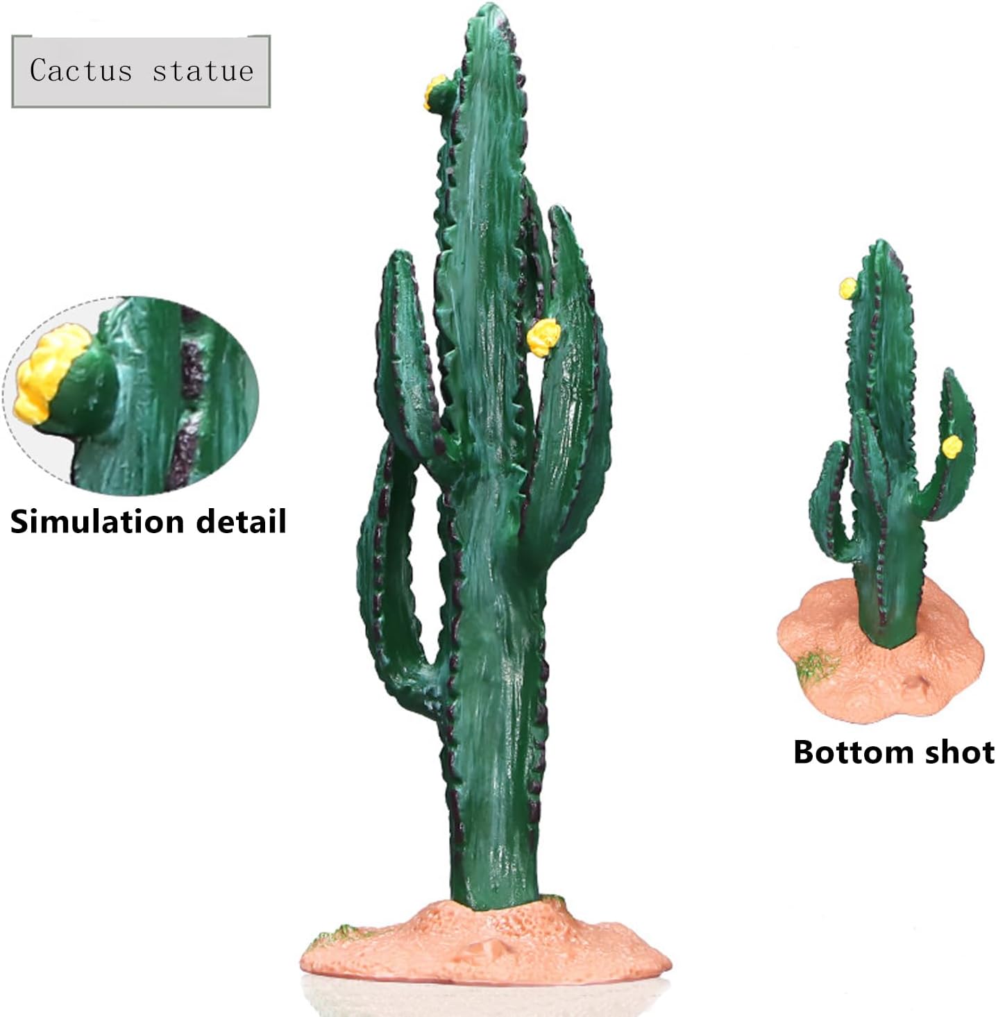 3pcs Green Simulated Cactus Artificial Sand Decoration - Decorative Fake Cactus Plant Table Decoration