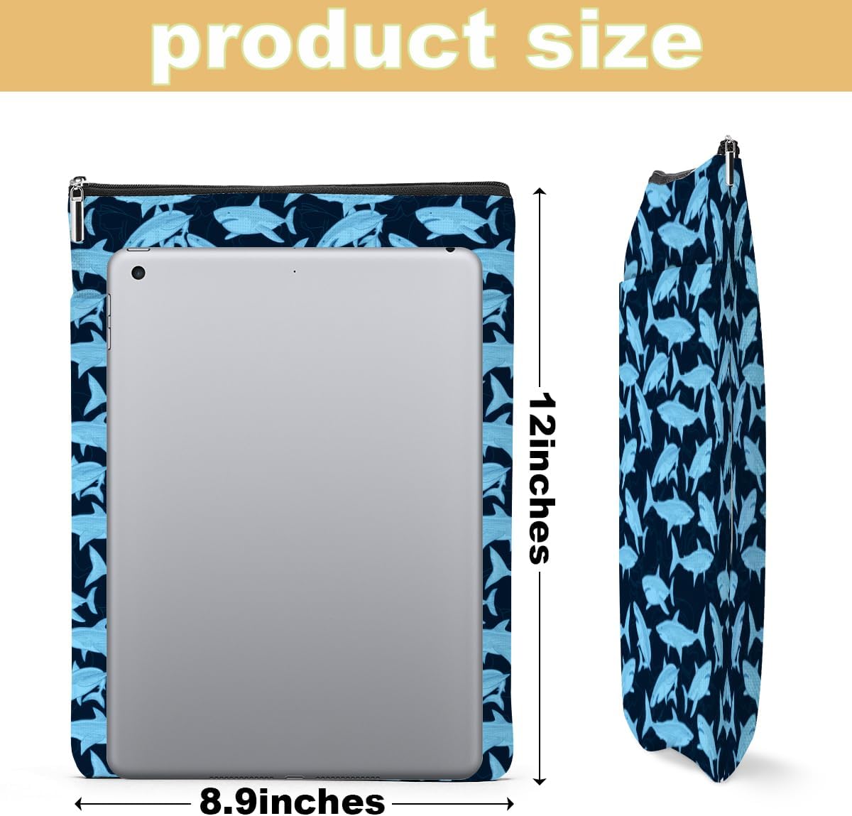 Shark Book Sleeve Book Cover Cute Shark Gifts for Women Friendship Bookish Gifts Books Protector Pouch for Teen Girls Sister Bestie BFF Christmas Birthday Graduation Book Club Gift
