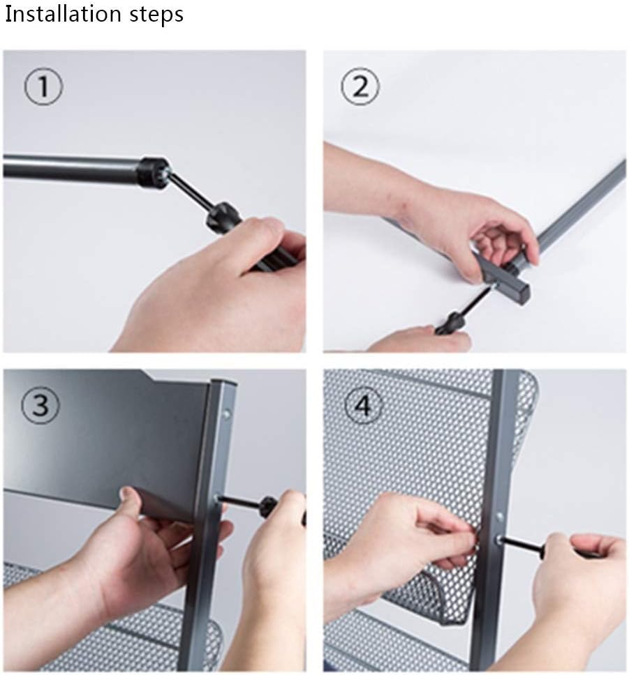 Wrought Iron Floor-Standing Magazine Rack, 4-Layer Publicity Album Display Stand, Shelf, Suitable for Schools, Offices, Banks, Etc