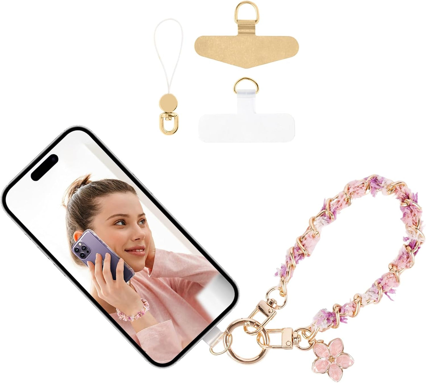 Long Pond Designer Cell Phone Wrist Strap, Anti-Lost Lanyard Wristlet Charm for iPhone 17 Pro Max&Most Cellphones, Detachable Bracelet