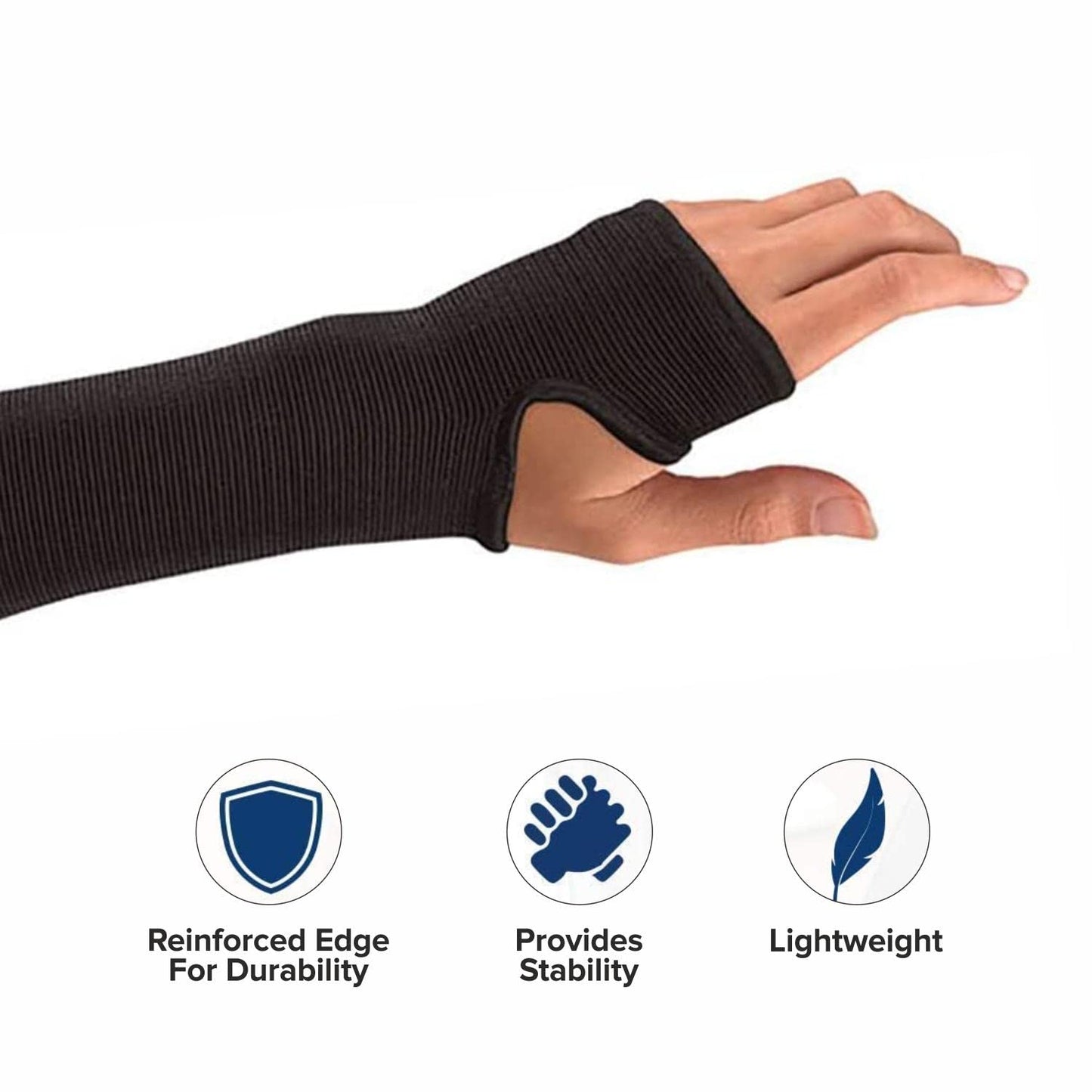 MUELLER Sports Medicine Elastic Wrist Support, Wrist Pain Relief Support for Men and Women, Ideal for Carpal Tunnel, Tendinitis, Arthritis, Black, Large