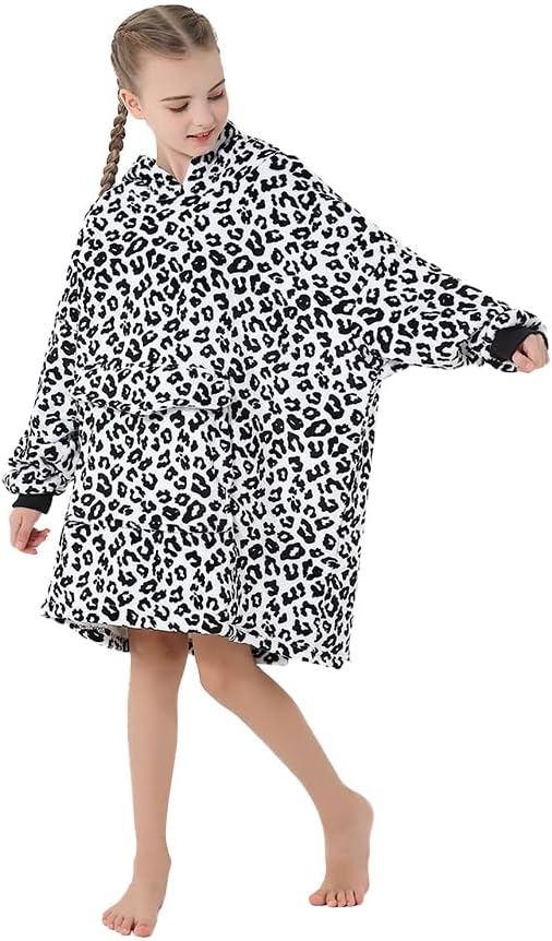 Wearable Blanket Hoodie, Oversized Sweatshirt Blanket Sleeves, Warm & Cozy Hooded Blanket Gifts for Women Men