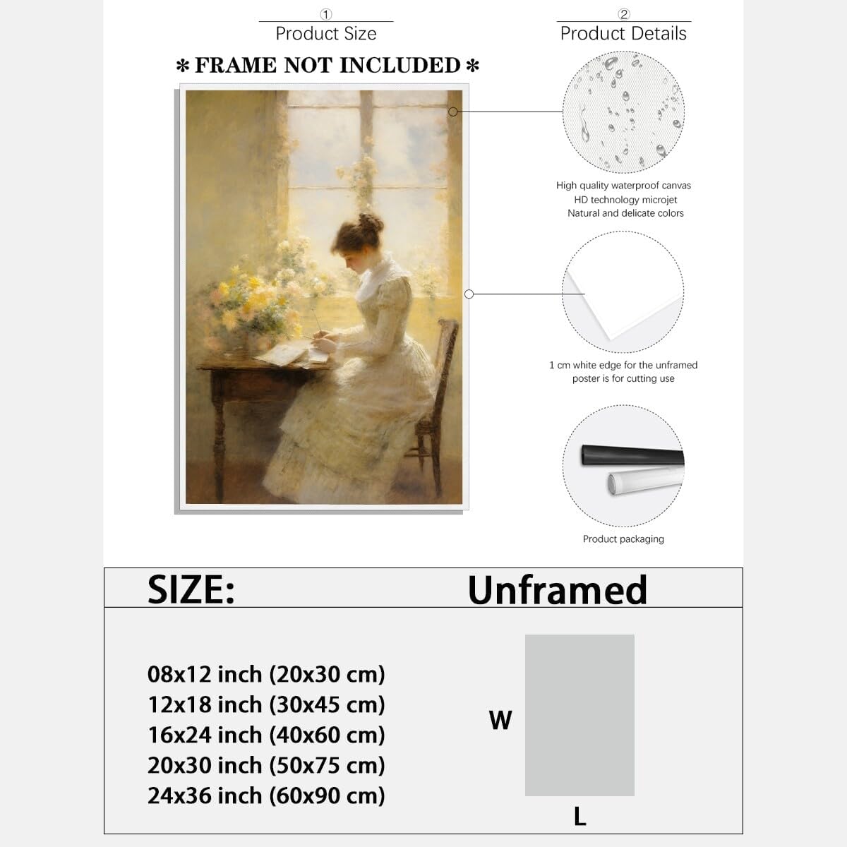 Heltrappe Vintage Portrait Oil Painting Wall Art Victorian women reading art print Famous Antique Artwork Aesthetic Posters Home Decor living bedroom room wall decor Unframed12x18inch