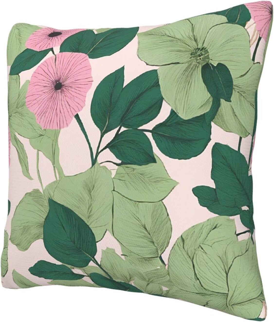 All-Season Square Pillow Covers 18"X18", Black Lily Pads, Decorative Throw Pillow Covers for Sofa Bed Couch, Hidden Zipper Cushion Cover, Square Lumbar & Accent Pillowcases for Home Decor