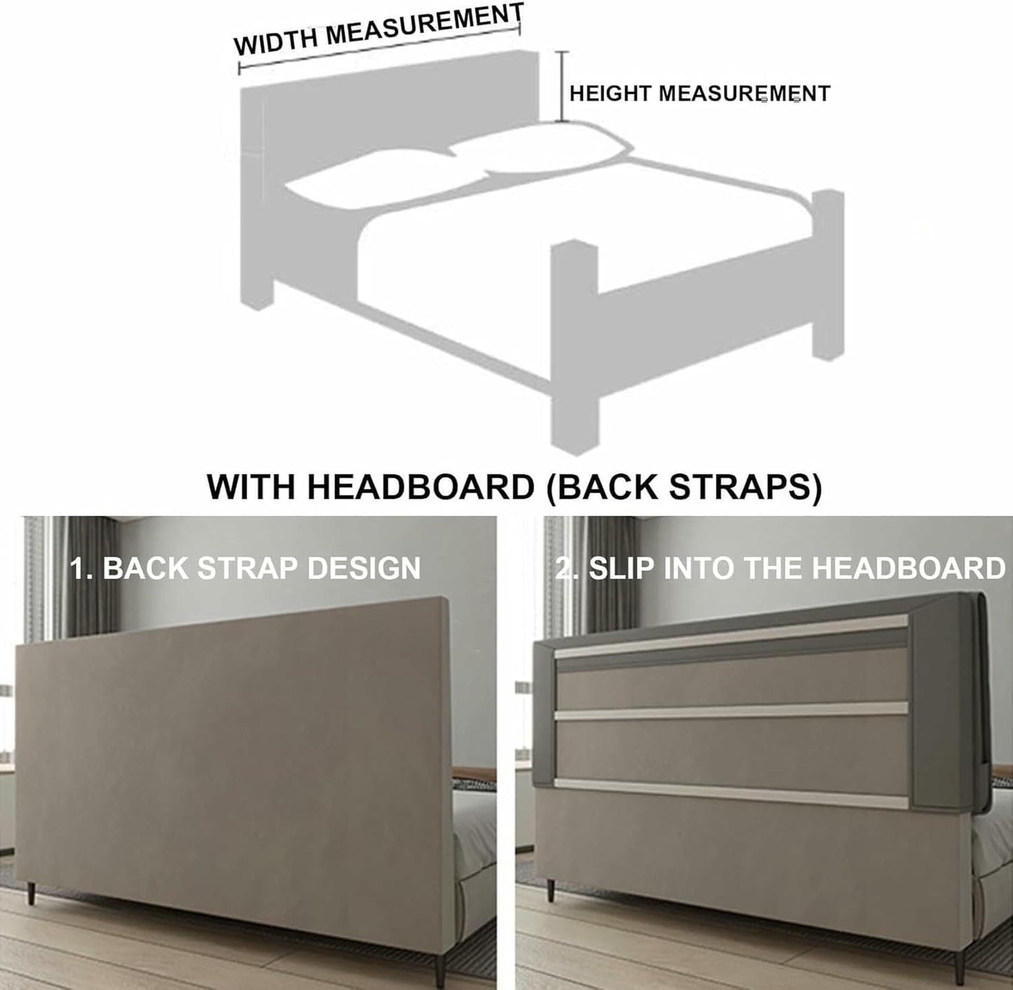 Camel,Straps/59x23x4In,Wedge Bedside Cushion Solid Color Headboard Pillow Large Backrest Rectangle Headboard Upholstered Lumbar Support Cushion for Bunk Bed Daybed