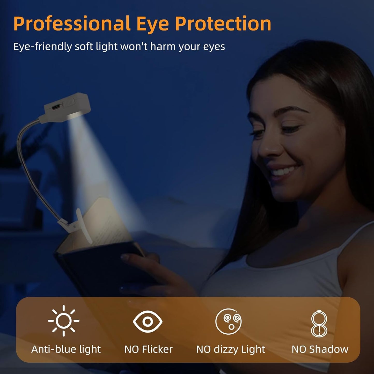 Reading Light Compatible with Kindle,Eye Caring Reading Lint for Kindle,Adjustable Kindle Light Clipped on for Studying or Reading in Bed