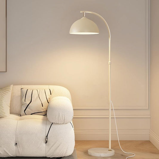 Nordic Simple Floor Lamps Adjustable Height Floor Reading Lamp 65in Arc Standing Lights with Marble Base Modern Adjustable Metal Head Tall Lamp for Bedroom Office Kids Room (Bulb Included)