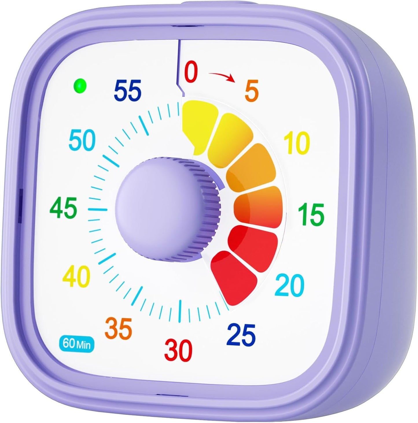 Visual Timer for Kids & Adults – 60-Minute Countdown Timer with Colorful Dial – Time Management Tool for Classroom, Homework, Cooking, and Productivity with Silent Operation