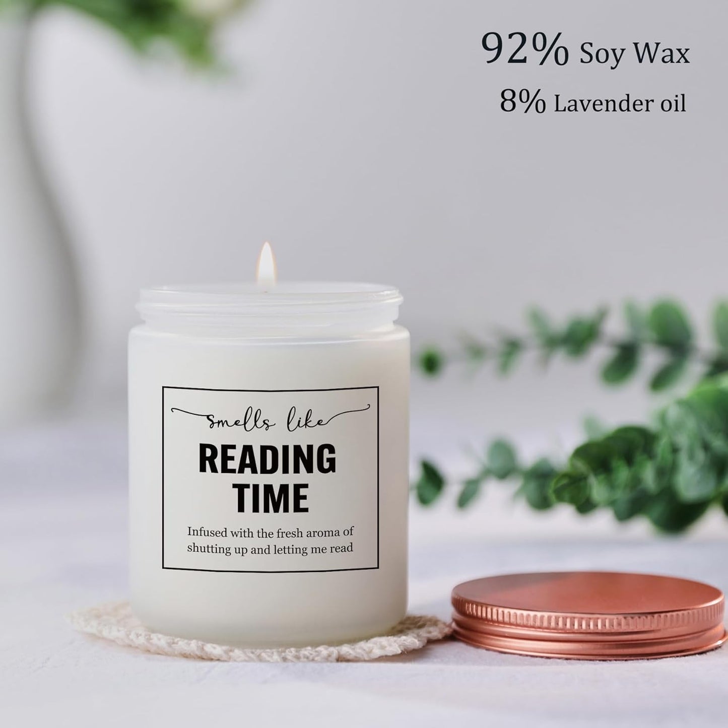 Funny Reading Gifts for Book Lovers, Bookish Gift for Readers - Women Christmas, Birthday Gifts for Librarian or Writers - Lavender Candle