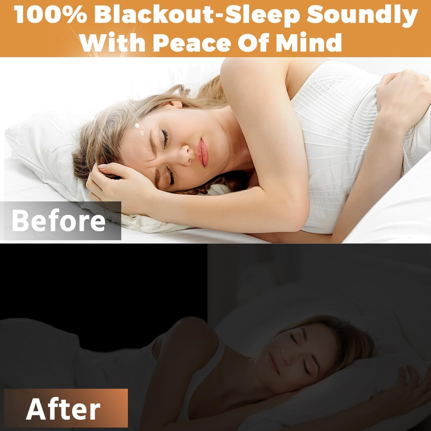 100% Blackout Curtains for Bedroom 57x118 inch,Portable Removable No Drill Blackout Shades,Cuttable Temporary Black Out Window Cover,Black Out Blinds for Nursery,Dorm,Travel,RV or Renter Use