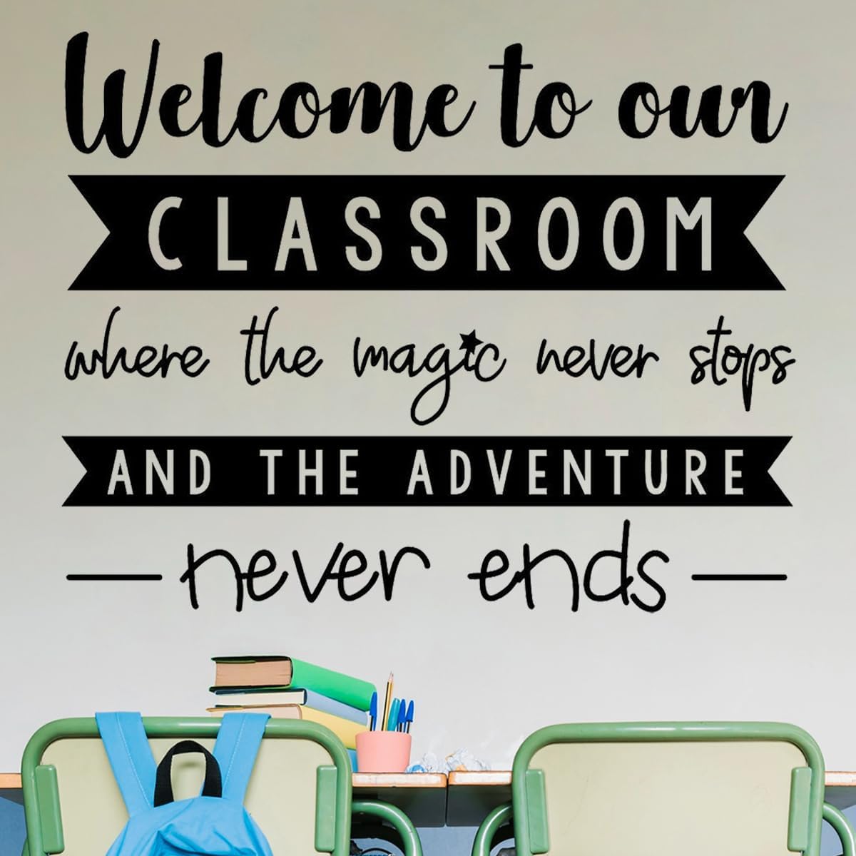 Wall Decals | Inspirational Wall Decor Stickers - Removable Peel and Stick Wall Stickers for Classroom, Library Decor, Playroom, Home School and Education Spaces - Quotes Wall Decor - 20" x 16.5"